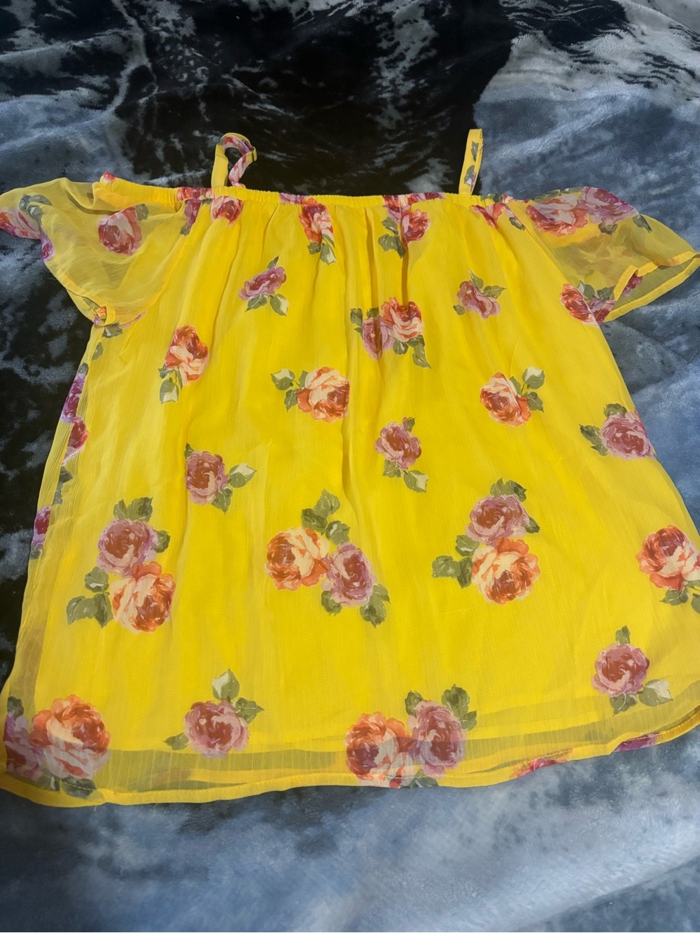 abercrombie kids Yellow Floral Off-Shoulder Camisole